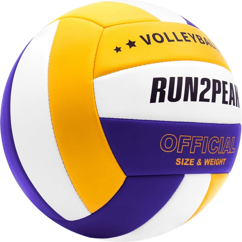 RUN2PEAK Soft Volleyball Ball Official Size 5 Volleyballs for Indoor Outdoor Beach Pool Game Play for Youth Teen Team Beginners Professional PU Leather Training Practice Volley Balls - Image 5